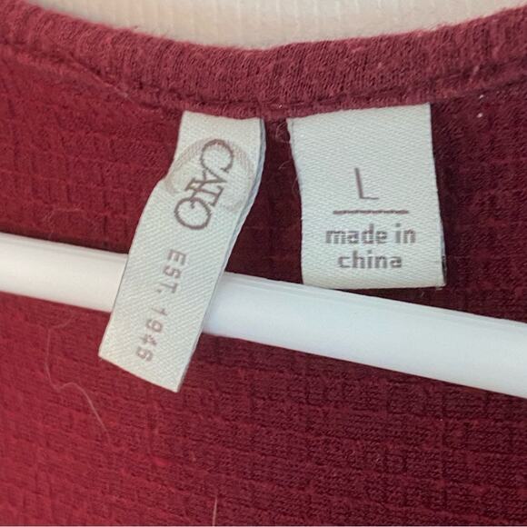 RUFFLED BABYDOLL TOP by Cato Flowy casual L lace accent front - Picture 6 of 7